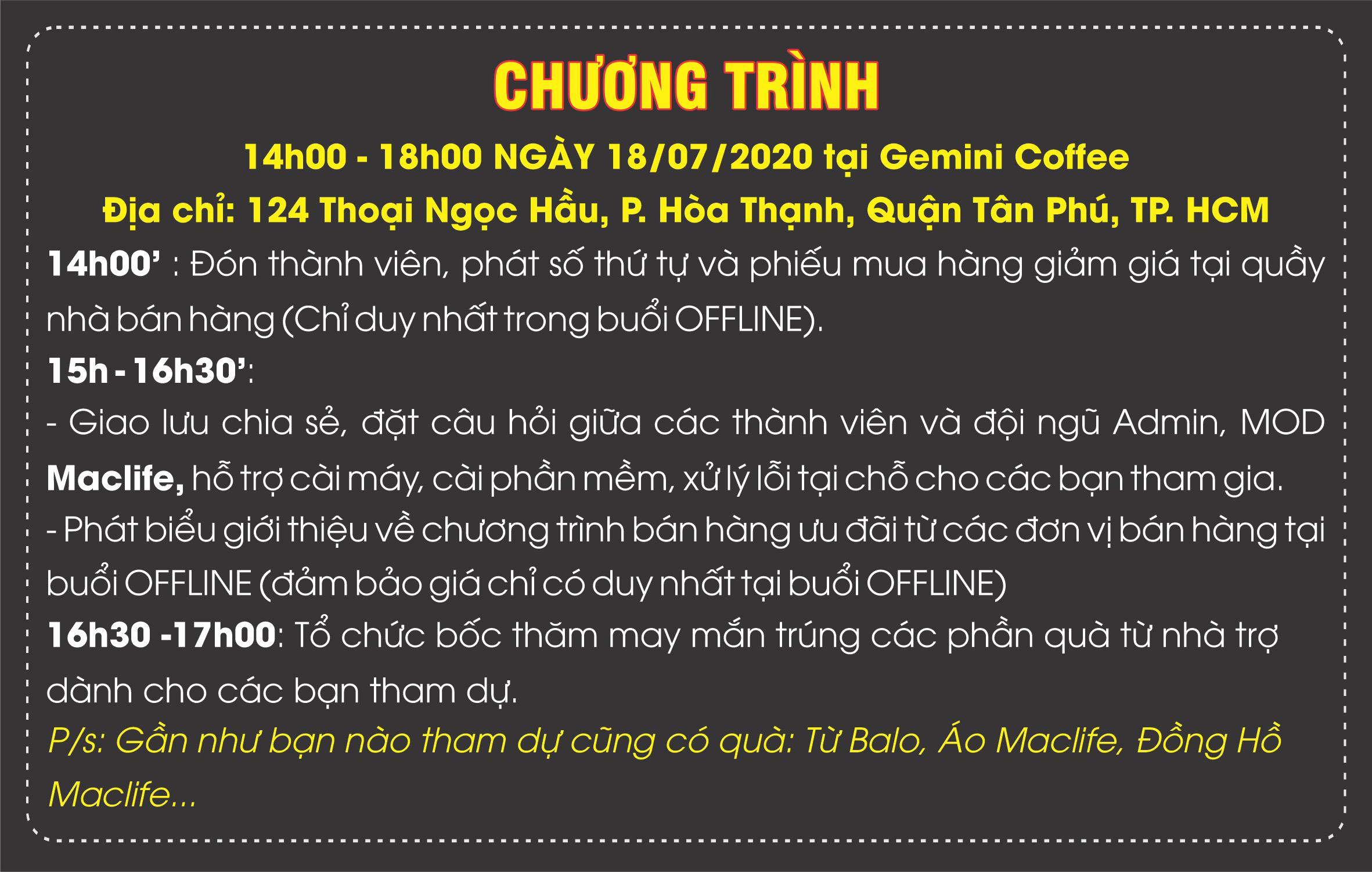 [Thông báo] HCM – OFFLINE hội người dùng macOS by Maclife lần thứ I