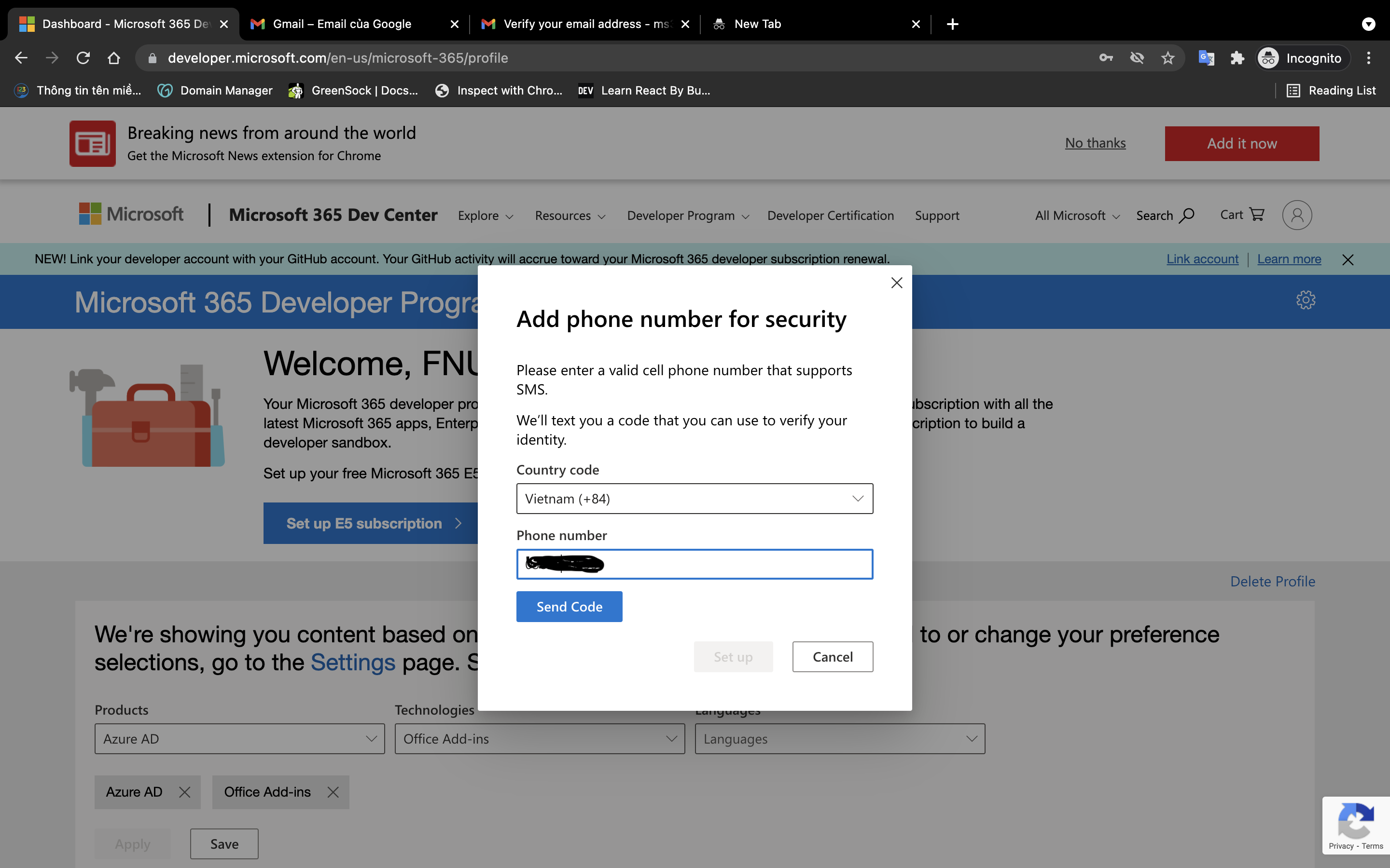 Tự tạo tài khoản Office E5 [Office 365+OneDrive 5TB]