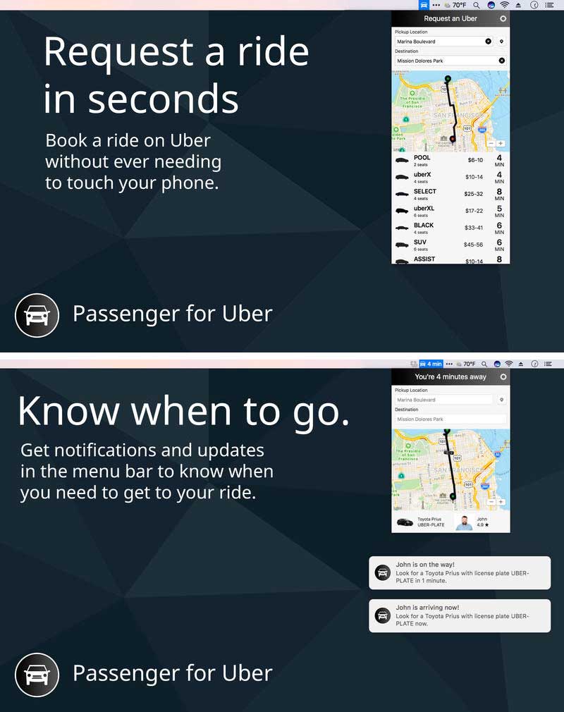 Passenger for Uber – Ứng dụng gọi Uber ngay trên Mac