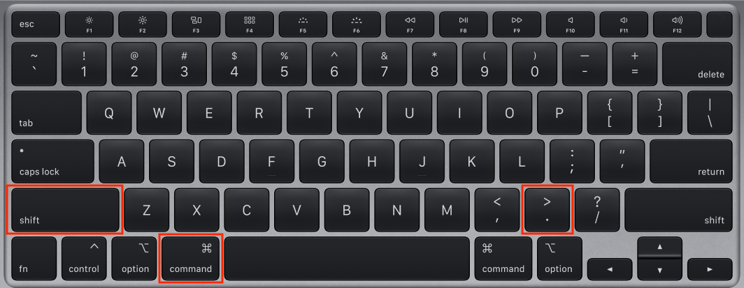 phim_tat_an_hien_file Một số thủ thuật, kinh nghiệm hữu ích trên macOS có thể bạn chưa biết