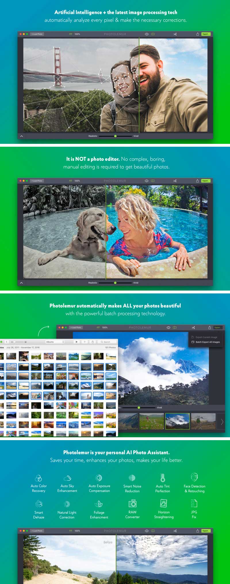 Photolemur – Ứng dụng tăng chất lượng ảnh tự động