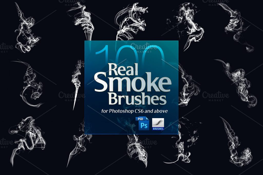 100 Real Smoke Brushes for Photoshop – Bộ Brush hiệu ứng khói cho PTS