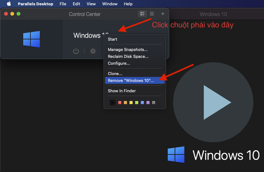 Hướng dẫn gỡ bỏ (Uninstall) máy ảo Parallel Desktop