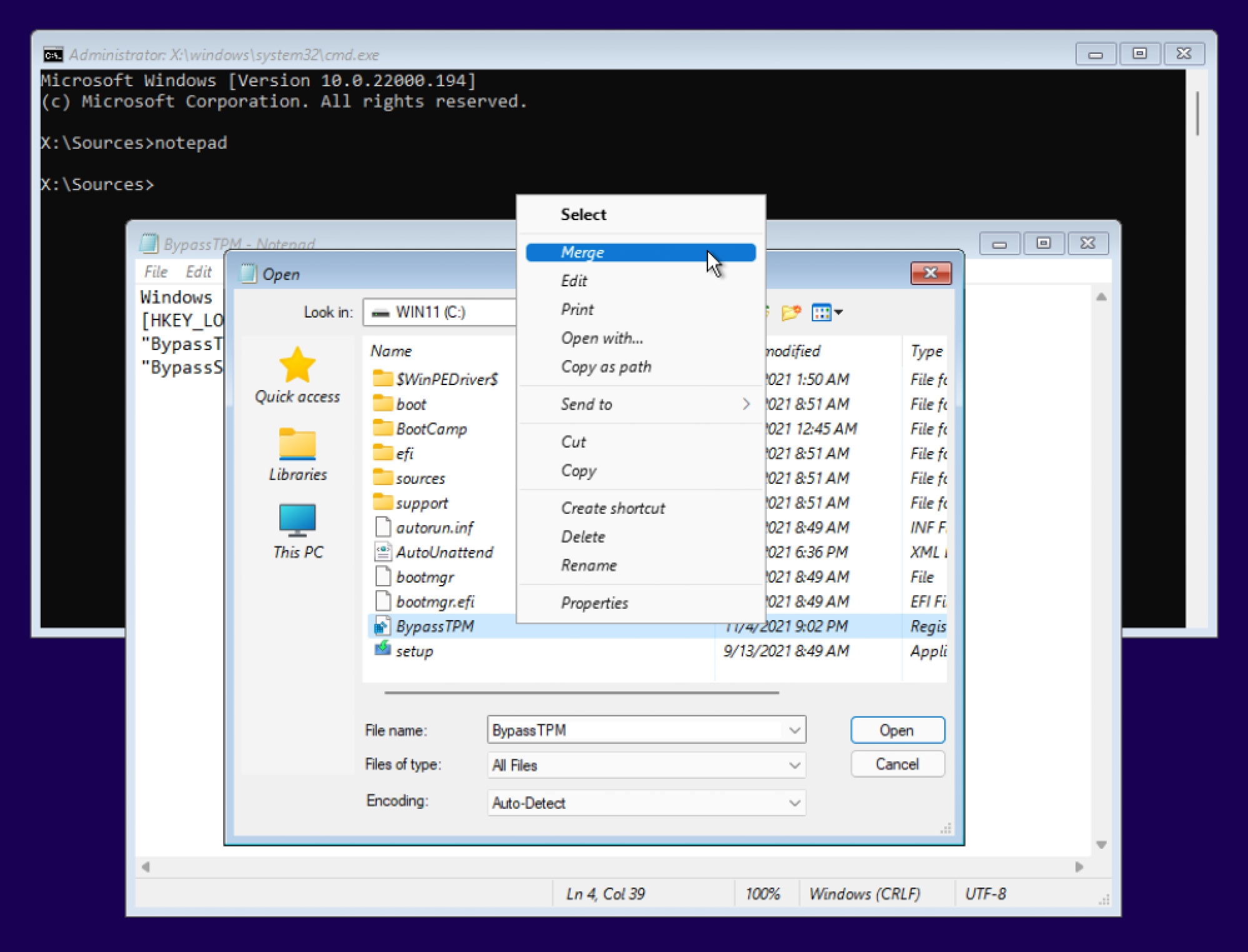 run-bypass-tpm Cách cài Windows 11 trên Mac Intel không cần Bootcamp