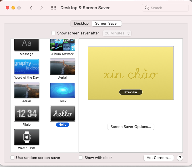 Hướng dẫn kích hoạt screensaver “Hello” trên macOS Big Sur 11.3