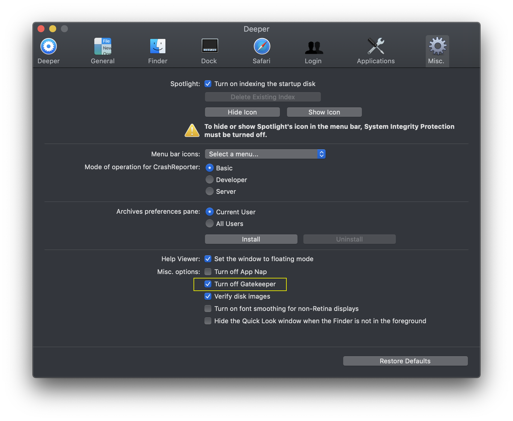 [Free] Deeper – Tinh chỉnh các tính năng ẩn trên macOS