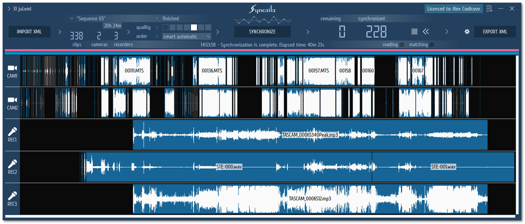 Syncaila – Công cụ đồng bộ tự động khi quay MULTI-CAMERA