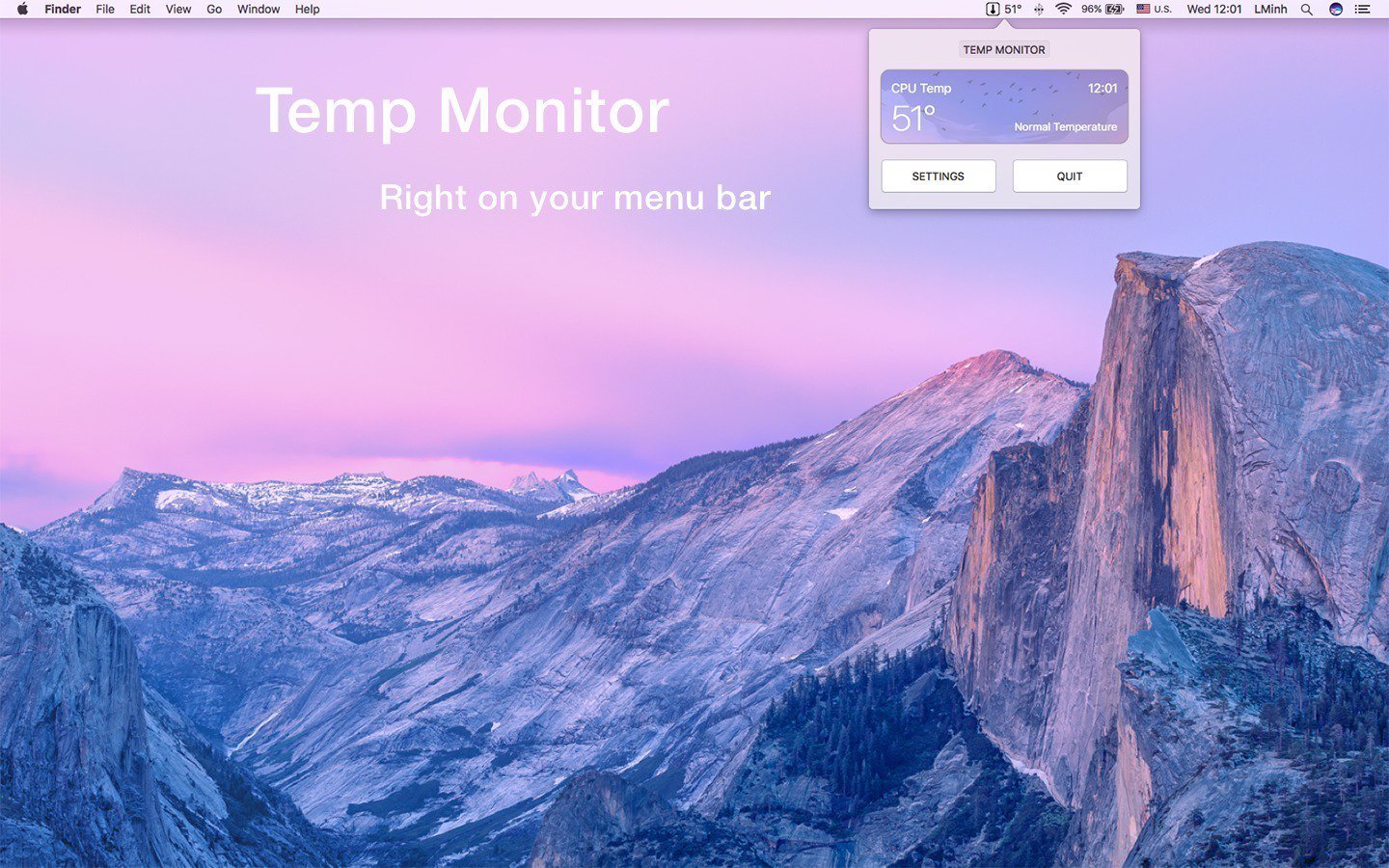 Temp Monitor – Quản lý, theo dõi tình trạng nhiệt độ Macbook