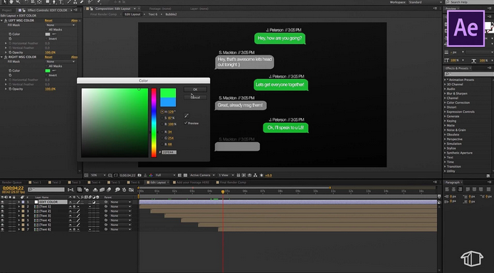 Text Message Effect FlatPackFx – Template tin nhắn cho Video