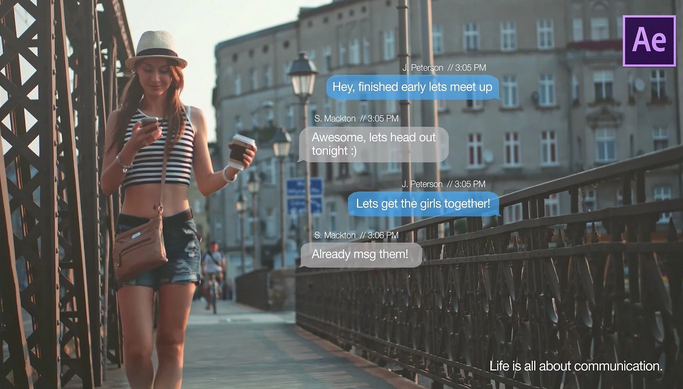 Text Message Effect FlatPackFx – Template tin nhắn cho Video