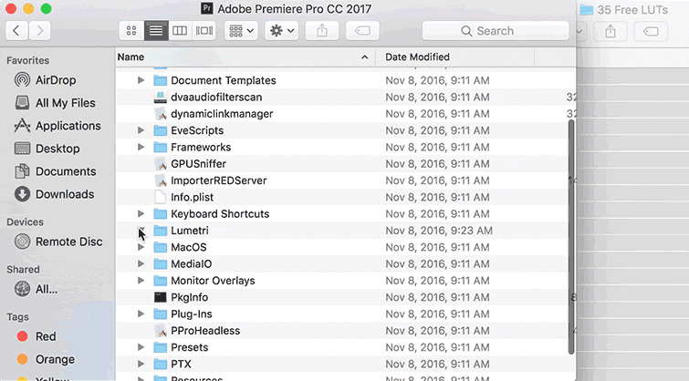 them-lut-tren-premere-mac Hướng dẫn chi tiết cách thêm và sử dụng LUTs trên Final Cut & Premiere