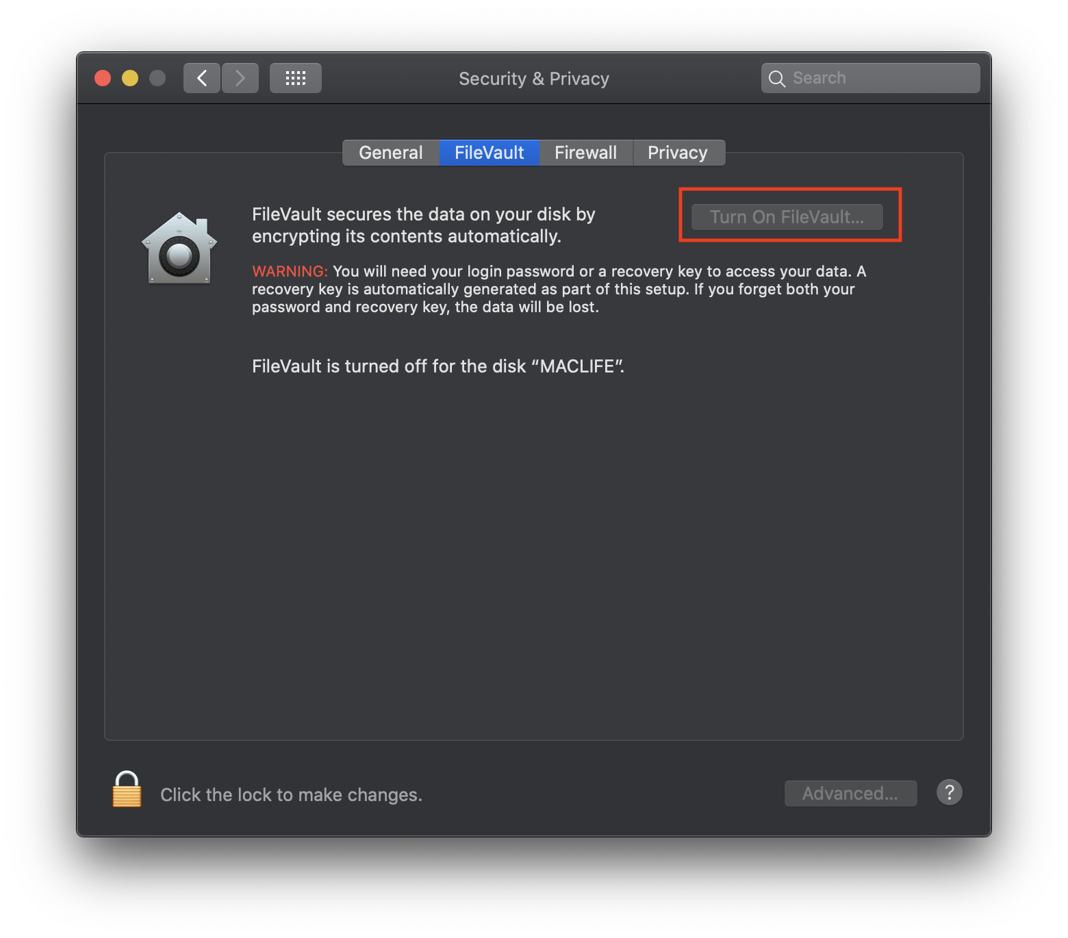 turn-of-file-vault Q&A – Một số câu hỏi và trả lời dành cho các bạn mới dùng macOS