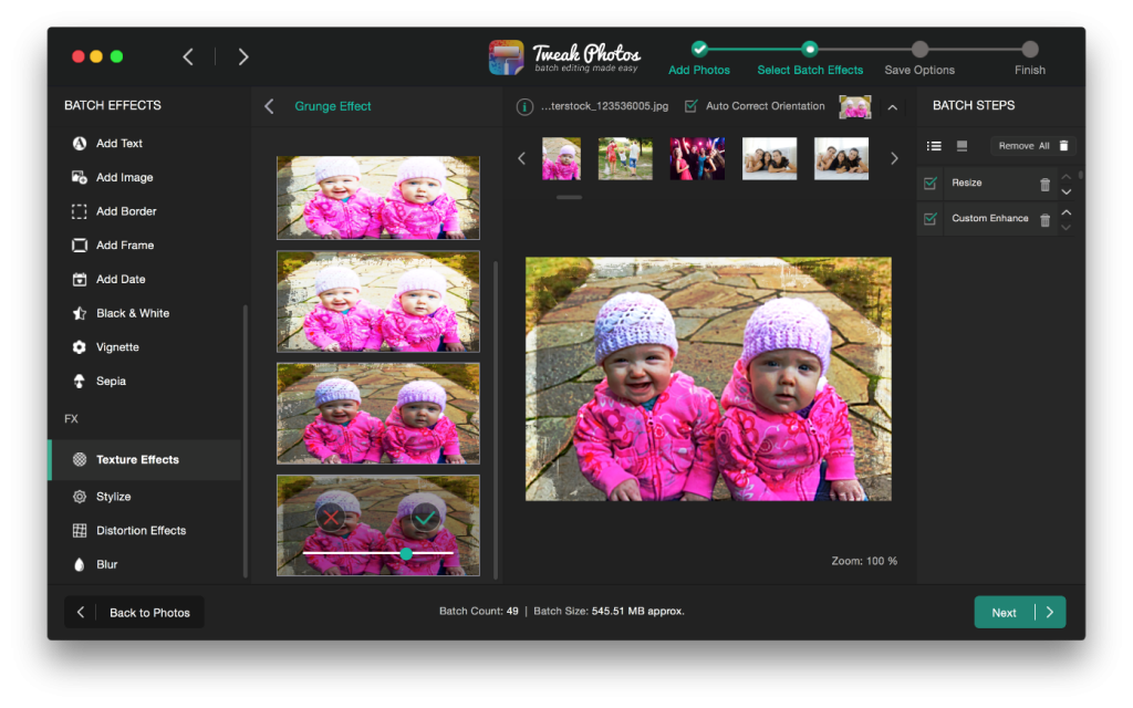 Tweak Photos – Chỉnh sửa, thêm hiệu ứng cho ảnh hàng loạt