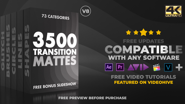 Ultimate Transition Mattes Pack V8 trên Videohive – 3500 hiệu ứng chuyển cảnh cho Premiere Pro, After Effect Ultimate Transition Mattes Pack V8 trên Videohive – 3500 hiệu ứng chuyển cảnh cho Premiere Pro, After Effect