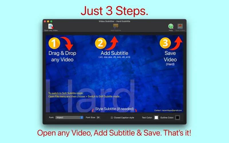 video-subtitler3 Video Subtitler – App giúp tạo cả Soft và Hard Subltitle