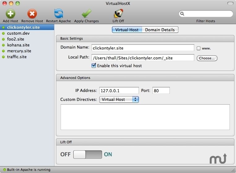 VirtualHostX – Tạo, quản lí hosting trên Mac