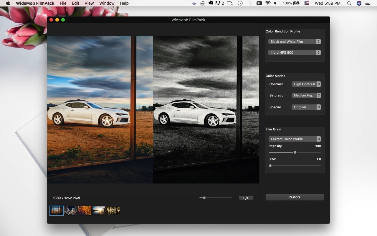 WidsMob FilmPack – Ứng dụng tạo hiệu ứng màu Film cho ảnh