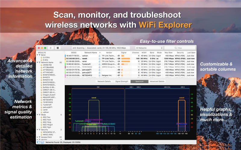 WiFi Explorer – Xem tất cả các thông tin về mạng Wifi