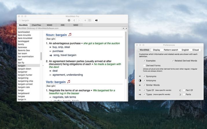 WordWeb Pro Dictionary – Từ điển tiếng Anh trên Mac