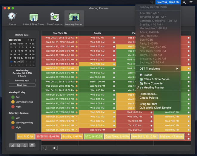 World Clock Deluxe – Hiển thị giờ quốc tế trên Mac