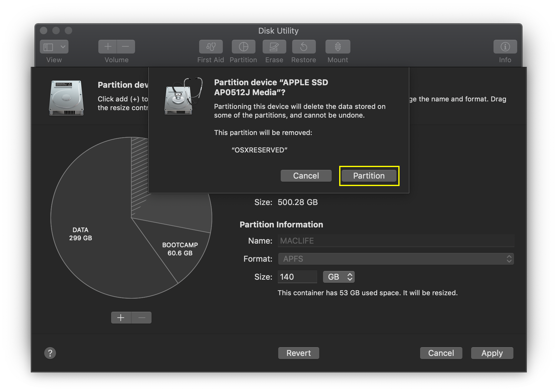 xoa-phan-vung-osxreserved_2 Hướng dẫn cài Windows 10 trên macOS bằng Bootcamp & tạo phân vùng DATA dùng chung
