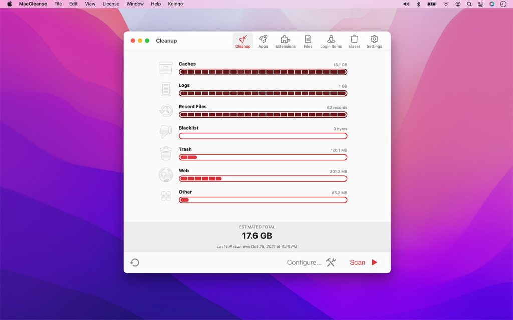 Maccleanse – Phần mềm dọn dẹp và tối ưu hệ thống