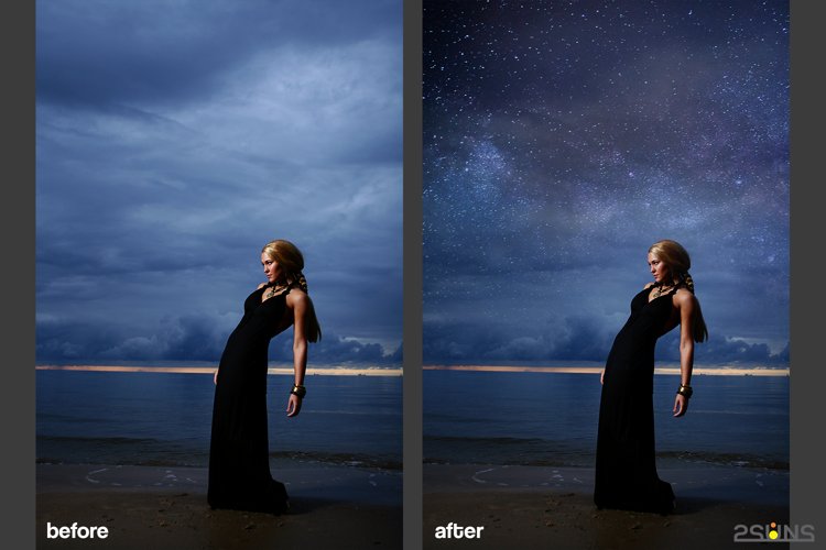 100 Night Sky Overlays – Bộ thư viện ghép bầu trời đêm