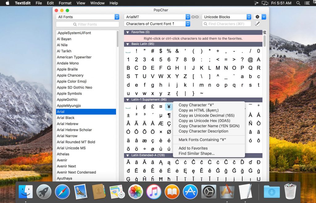 PopChar X – Công cụ quản lý Font trên Mac