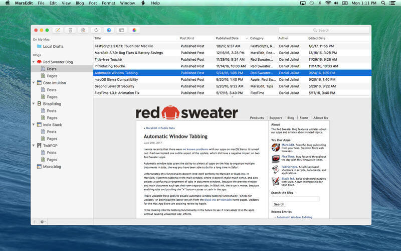 MarsEdit – Trình soạn thảo dành cho Blog