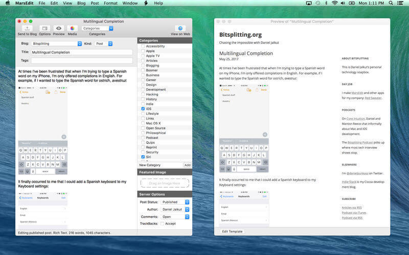 MarsEdit – Trình soạn thảo dành cho Blog