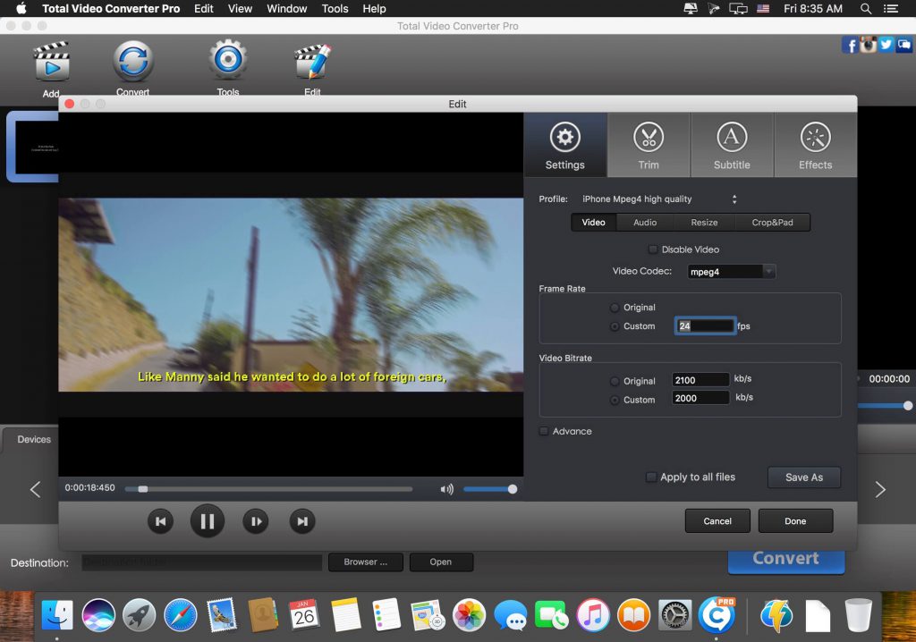 Total Video Converter Pro cho Mac – Phần mềm chuyển đổi Video gọn nhẹ