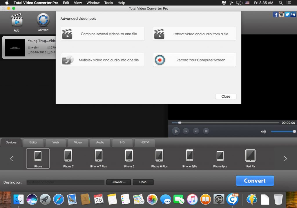 Total Video Converter Pro cho Mac – Phần mềm chuyển đổi Video gọn nhẹ