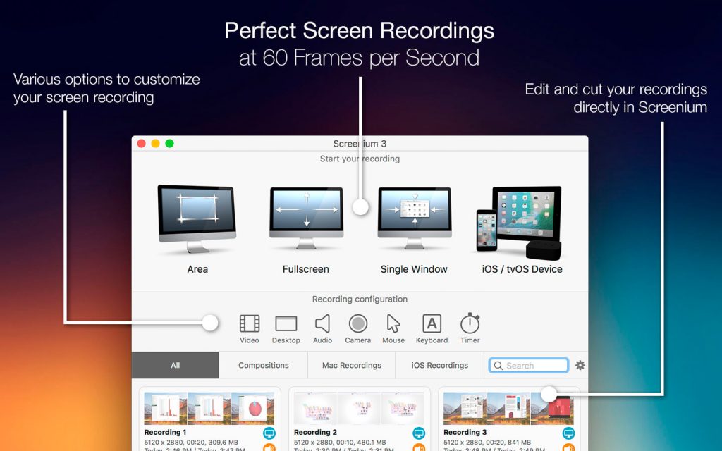 Screenium – Tiện ích nhỏ gọn quay phim màn hình
