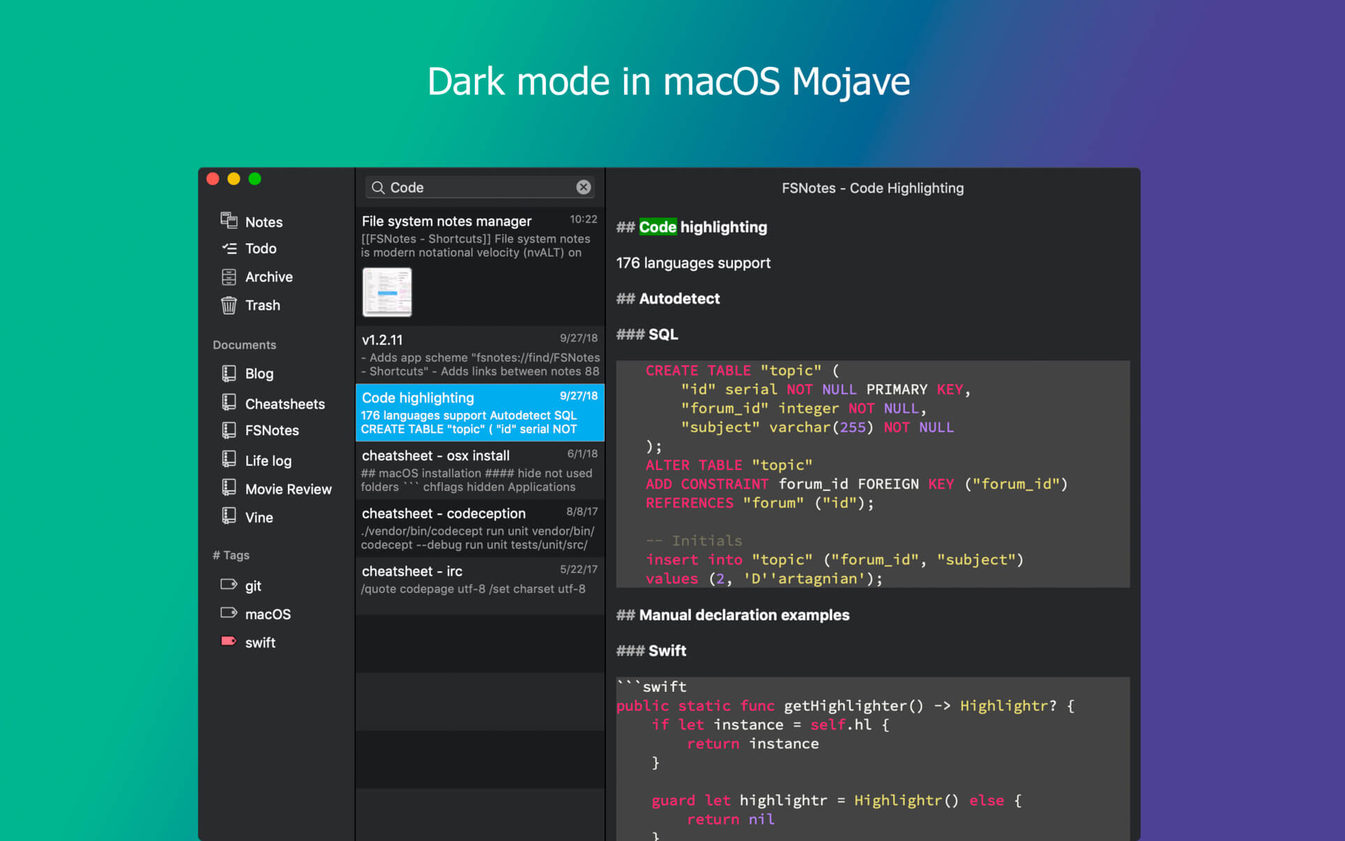 FSNotes – Trình ghi chú chuyên dụng trên Mac