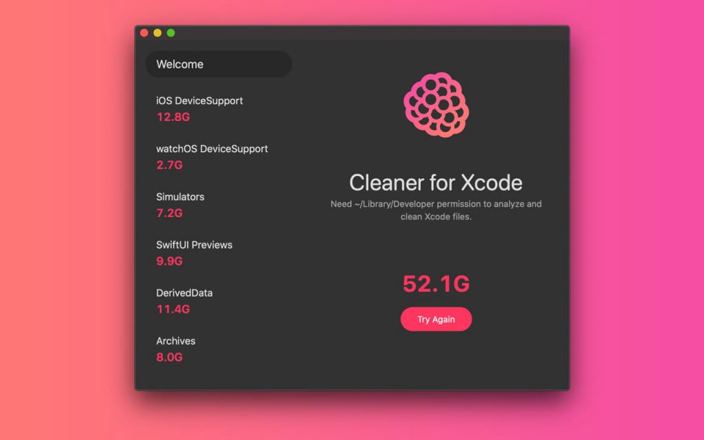 Cleaner for Xcode – Dọn dẹp và tăng tốc Xcode