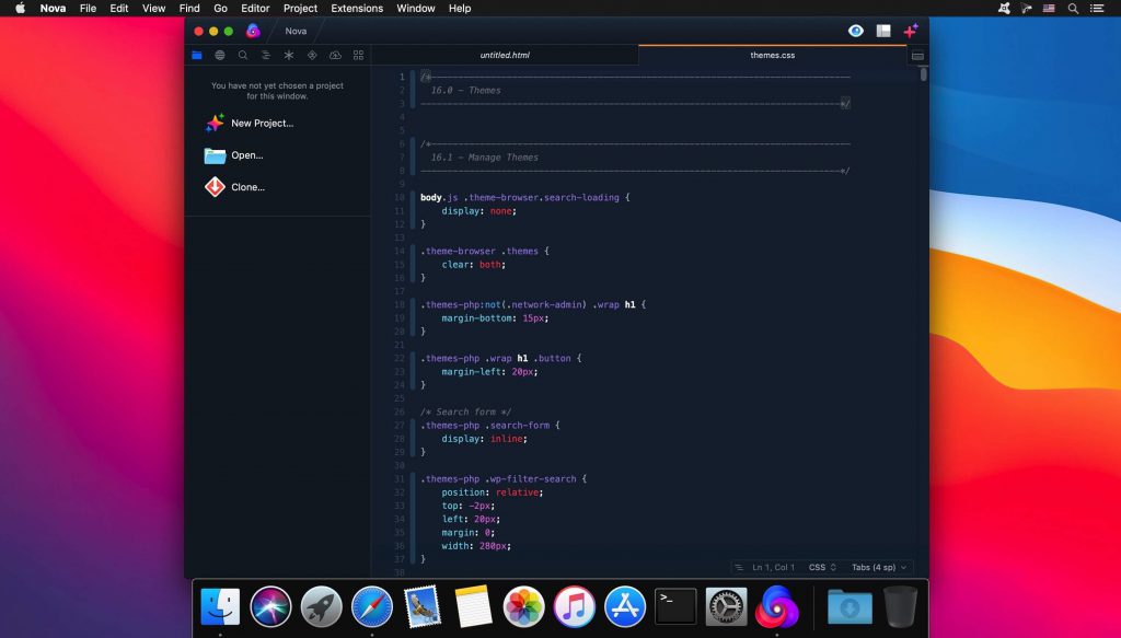 Nova – Code Editor khá ngon trên Mac