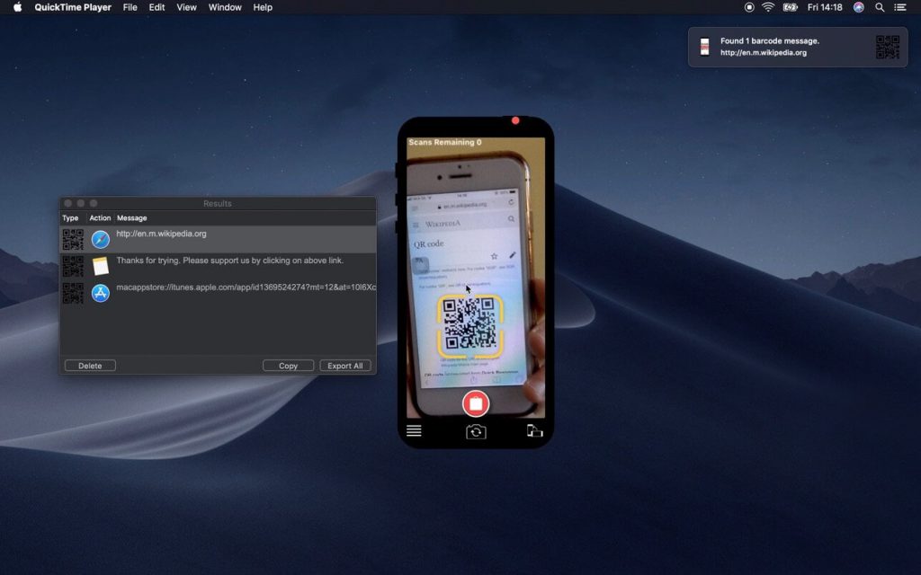 QR Capture – Phần mềm đọc mã QR giống trên điện thoại