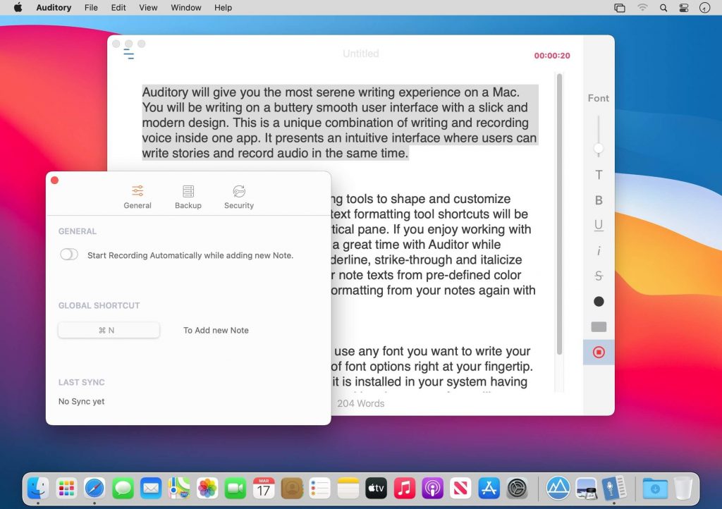 Auditory – Công cụ hỗ trợ viết & ghi âm trên Mac