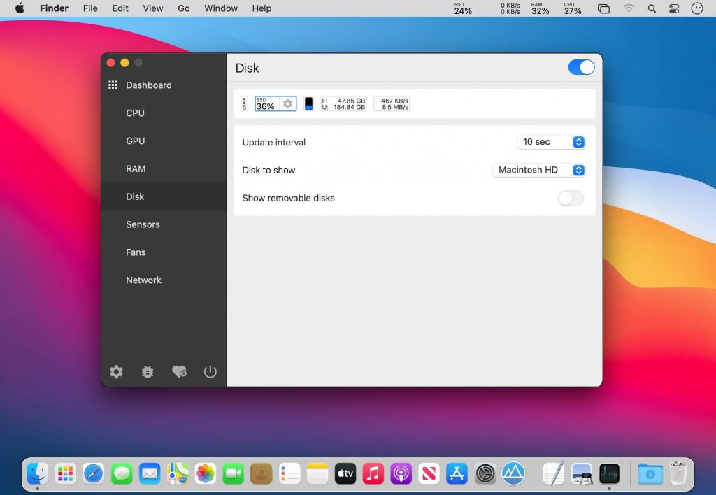 [Free] Stats – Theo dõi thông tin hệ thống trên Menubar