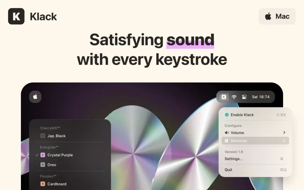 Klack – Tạo âm thanh giả lập gõ phím cơ