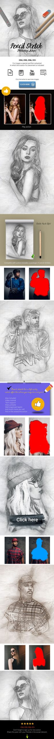 Pencil Sketch Photoshop Action – Action tạo ảnh vẽ bút chì