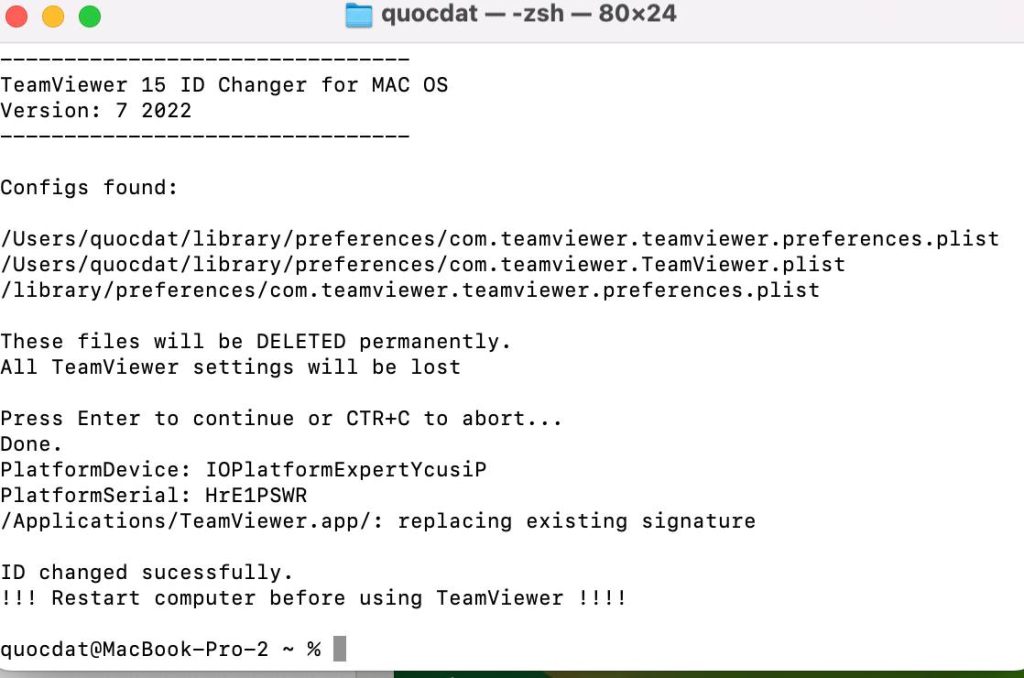 Hướng dẫn cài đặt, cấu hình & Reset Teamviewer trên Macos