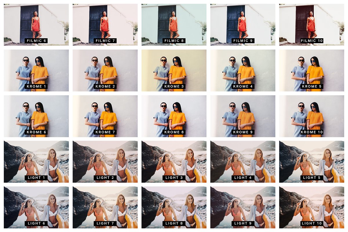 50 Editorial Lightroom Presets +LUTs – 50 Preset chỉnh sửa màu đẹp