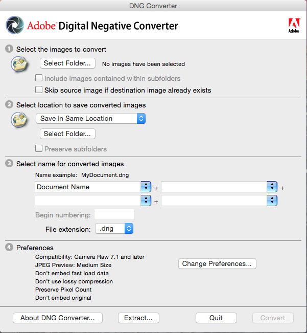 Adobe DNG Converter – Phần mềm chuyển đổi sang định dạng ảnh DNG