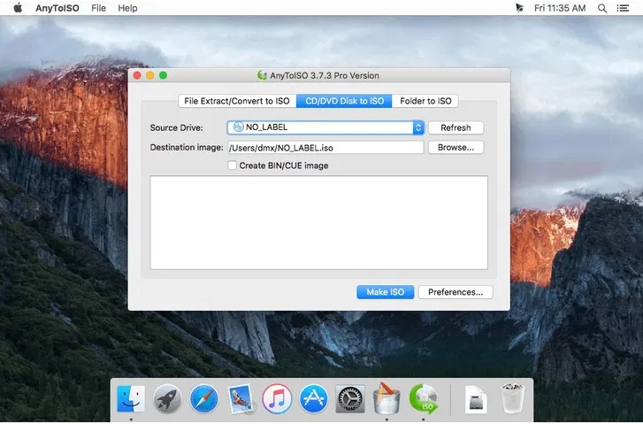 AnyToISO Pro Phần mềm tạo file ISO trên MAC