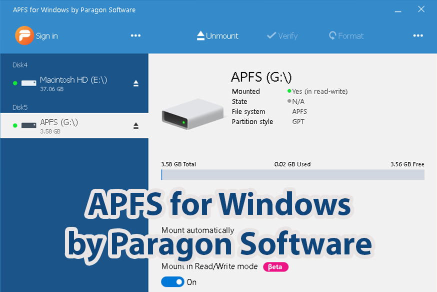 APFS for Windows by Paragon Software – Phần mềm đọc phân vùng APFS trên Windows
