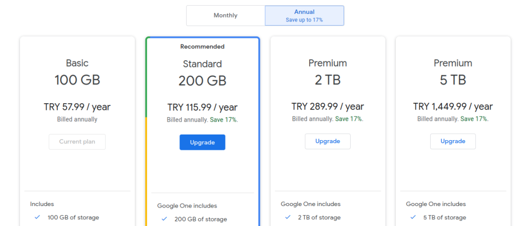 Hướng dẫn mua Google 0ne 2TB giá 280k/năm
