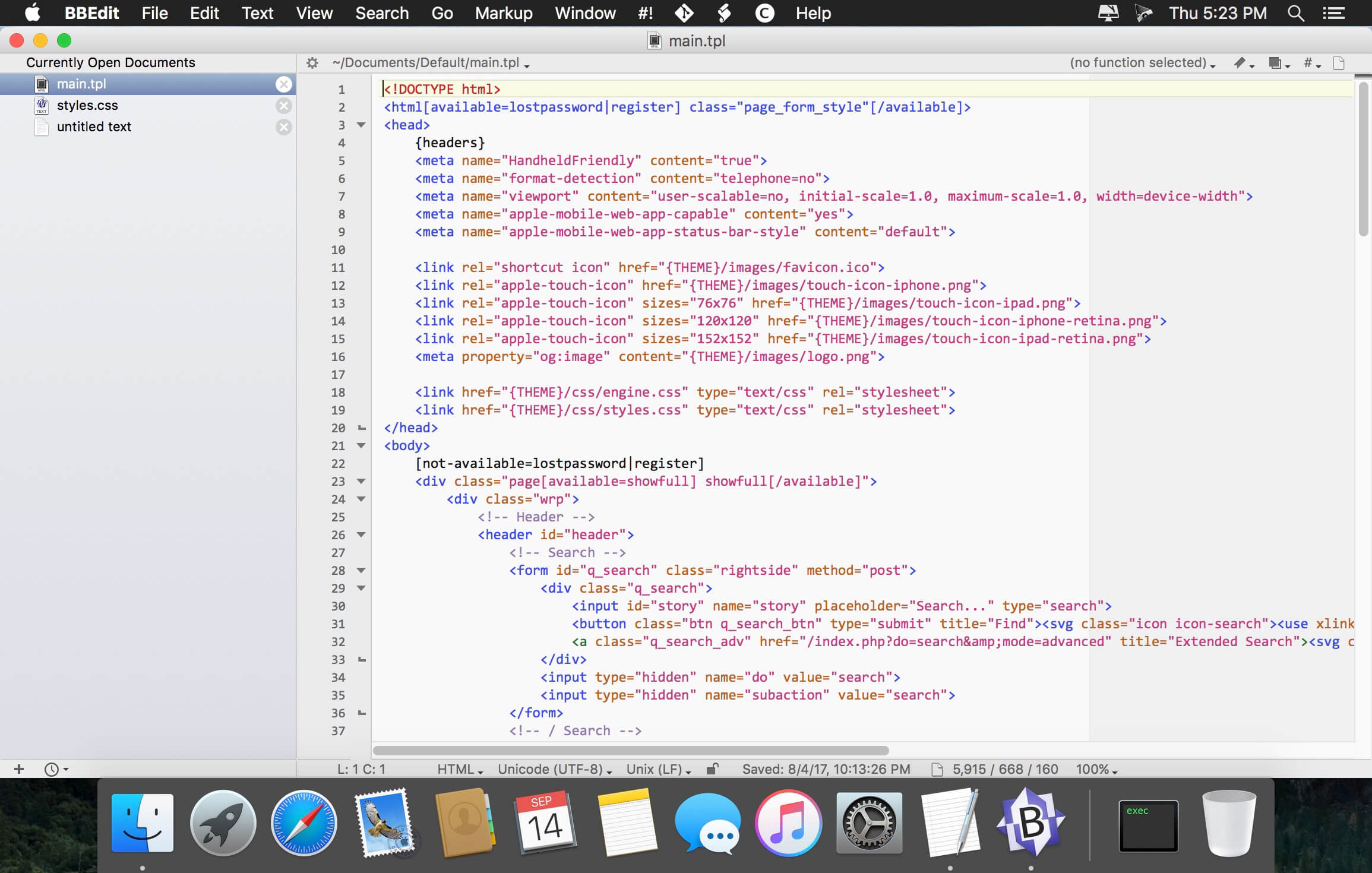 BBEdit – Code, text Editor trên Mac