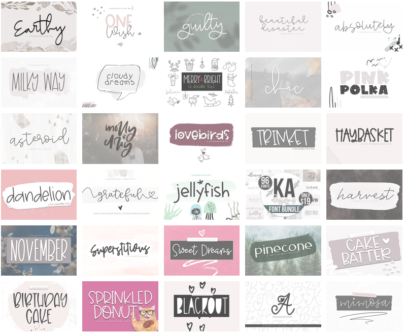 Best of 2018 BIG Font Bundle – Bộ sưu tập Font của KA Designs