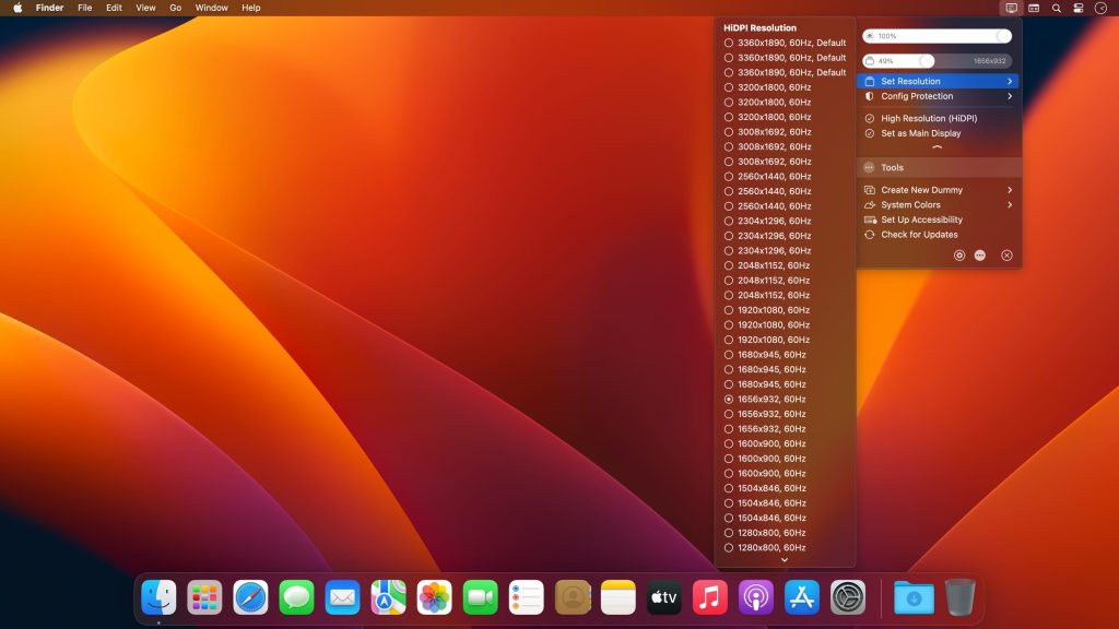BetterDisplay – Quản lý, bật HiDPI, thêm tính năng cài đặt màn hình